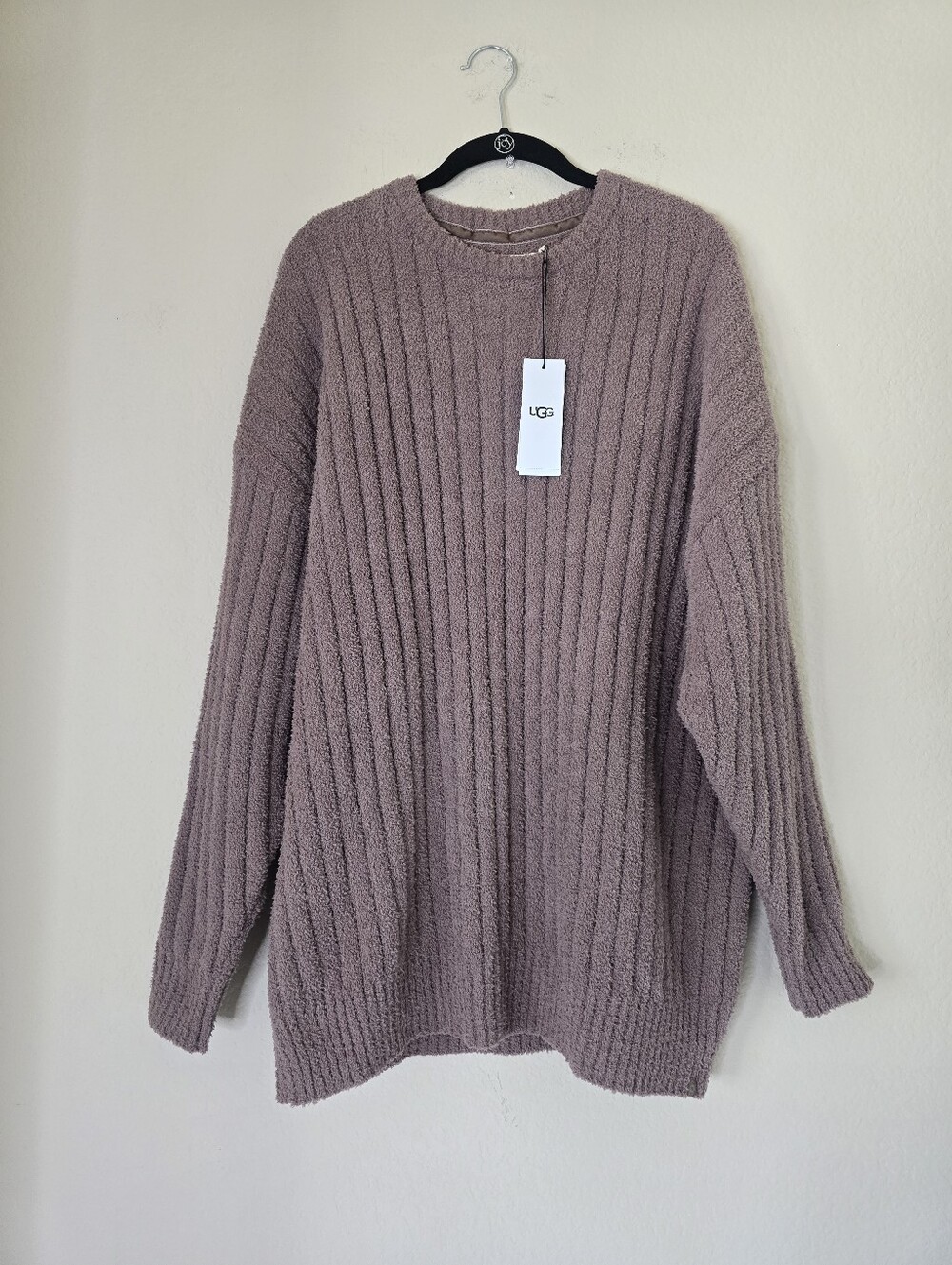 UGG Women’s Riz Top Rib Sweater Cozy Brown Allspice Size XL NWT $108